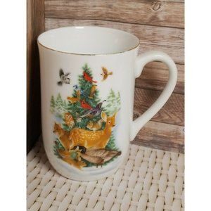 Otagiri Gibson Greetings Wildlife Woodland Creatures Coffee Mug 8oz Fawn Fox